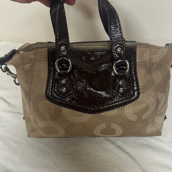 Coach Ashley Elegant Brown and Tan Satchel/ Crossbody - Picture 3 of 15